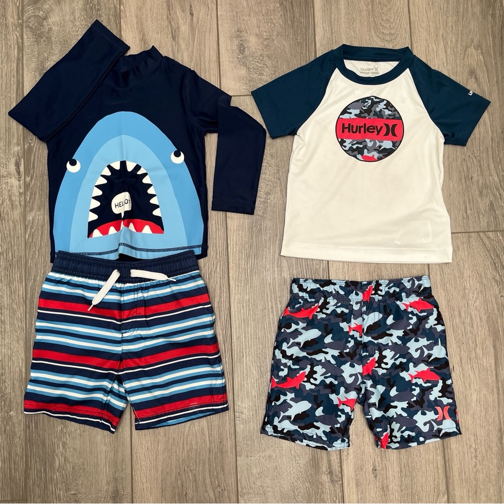 Hurley Short-sleeve swim set, Cat & Jack long sleeved swim set